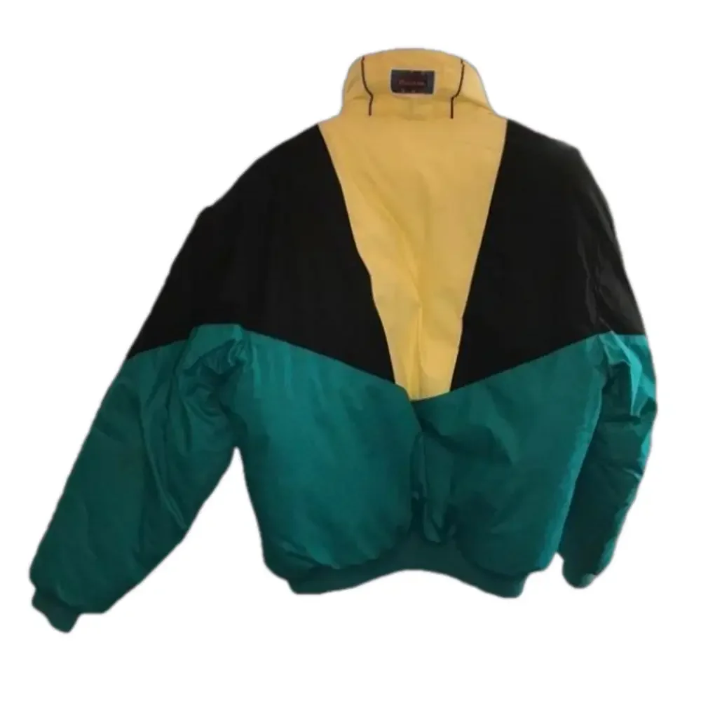 HORIZON Vintage Outerwear Reversible Turquoise Cream Black Puffer Ski Jacket—Lrg - Picture 2 of 16